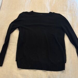 Classic Black Women's Sweater with open slit back